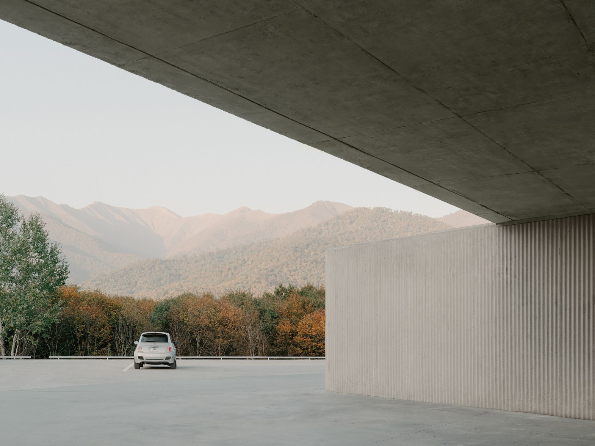 Reception Pavilion by David Giorgadze Architects, concrete lakeside reception pavilion at Kvareli Lake in Kakheti, Georgia, architecture