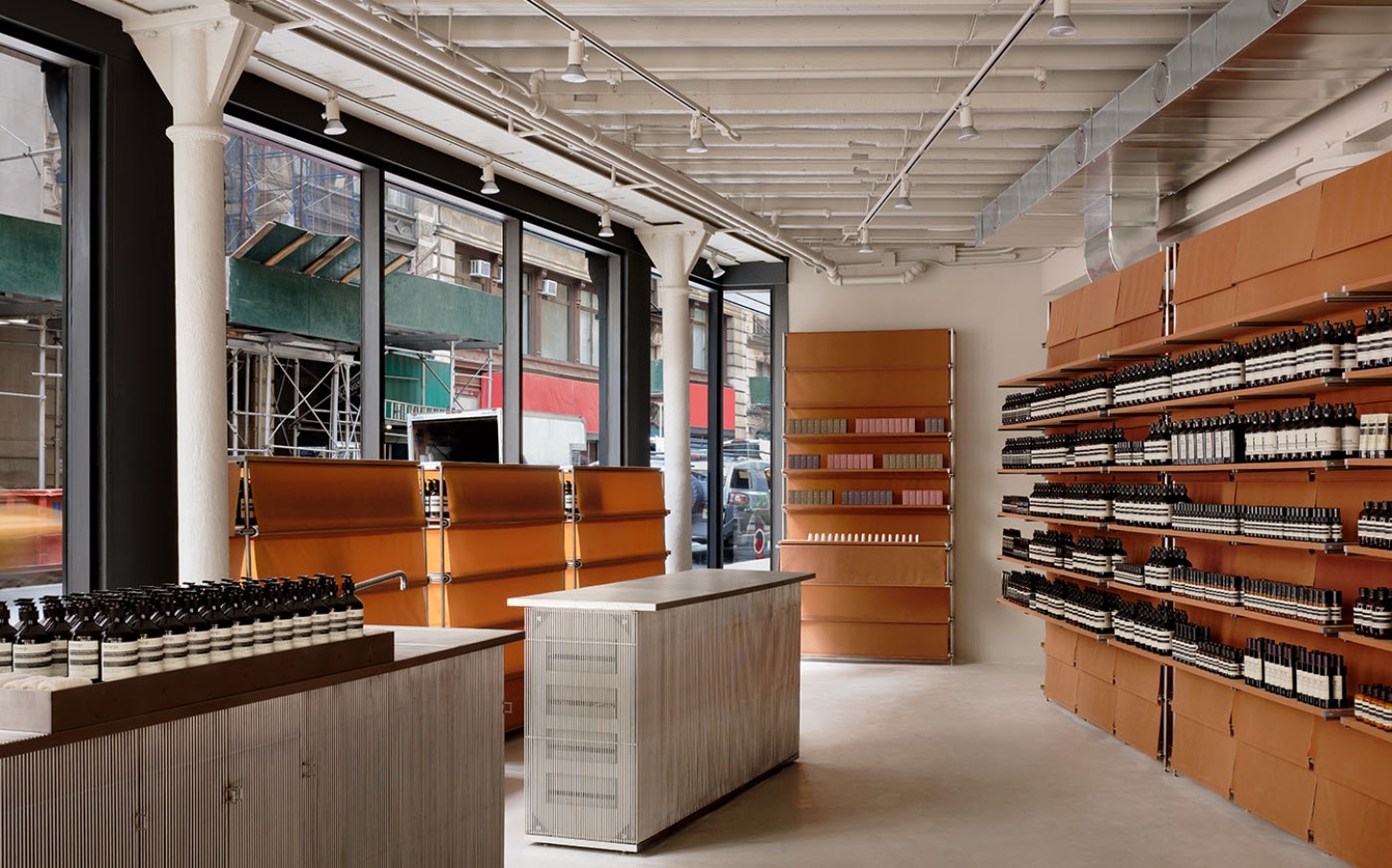 Aēsop NoMad by MV-LLC transforms a 19th-century Broadway building into a dialogue of past and present