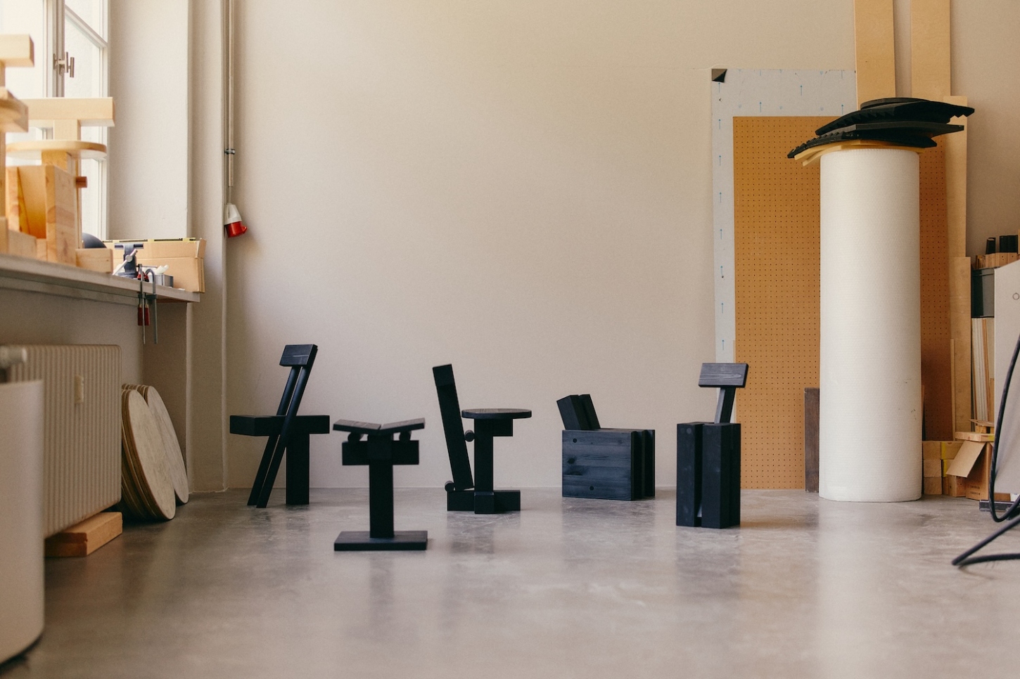 INDERGARTEN by Yellow Nose Studio is a collection of playful explorations of form and function wood objects seating