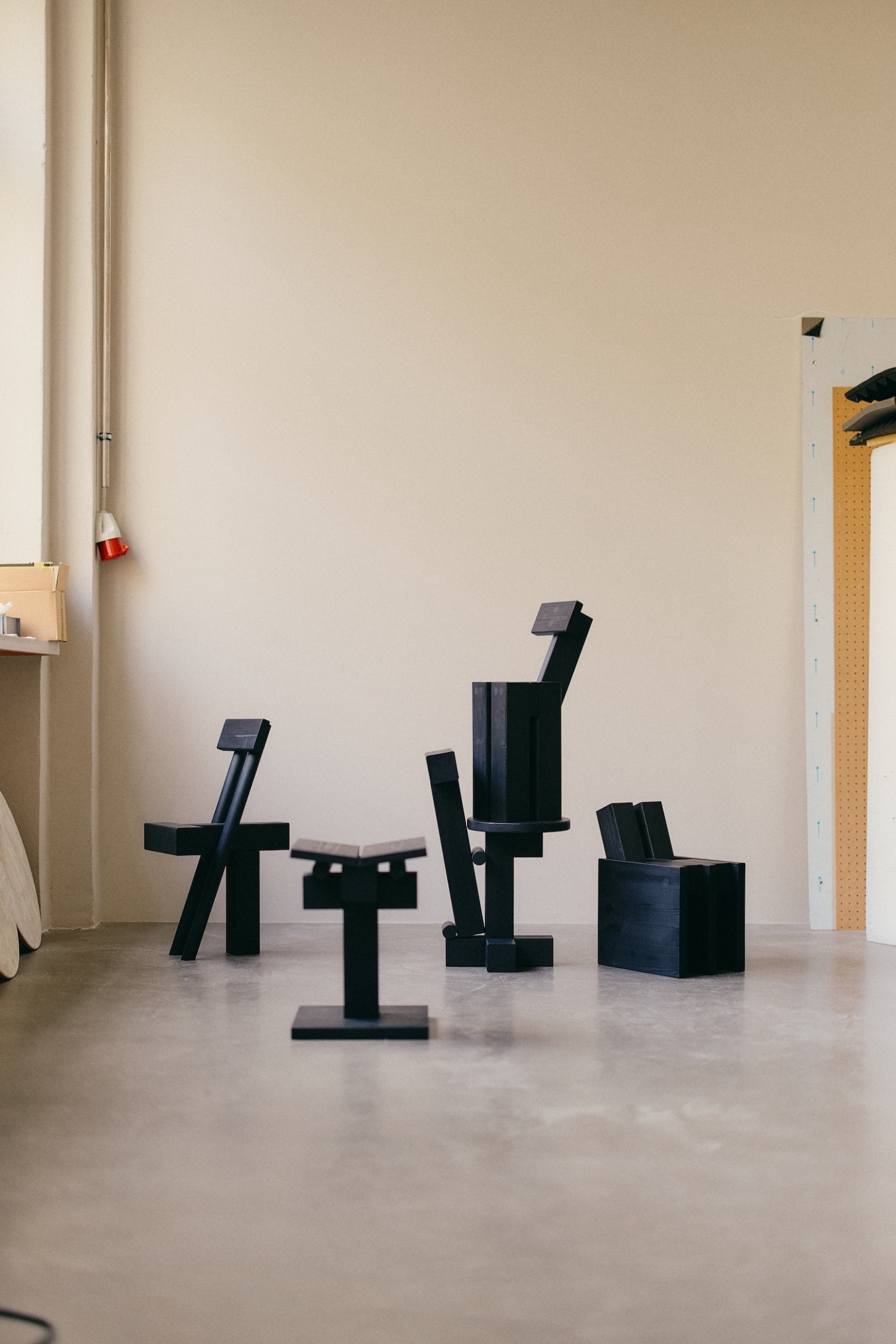 INDERGARTEN by Yellow Nose Studio is a collection of playful explorations of form and function wood objects seating