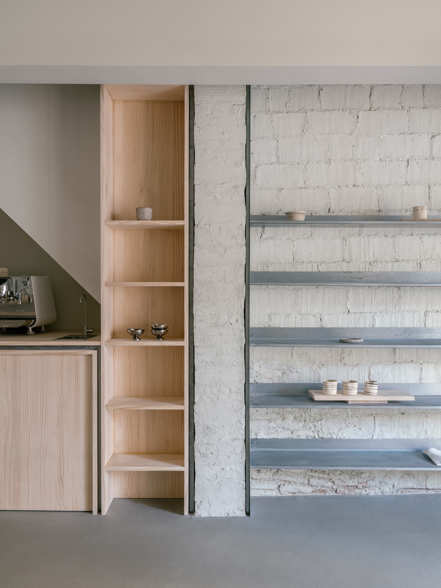 Catalina Studio by Correa Studio is a modular, tactile minimalist space for ceramic in Barcelona where form supports function and flow