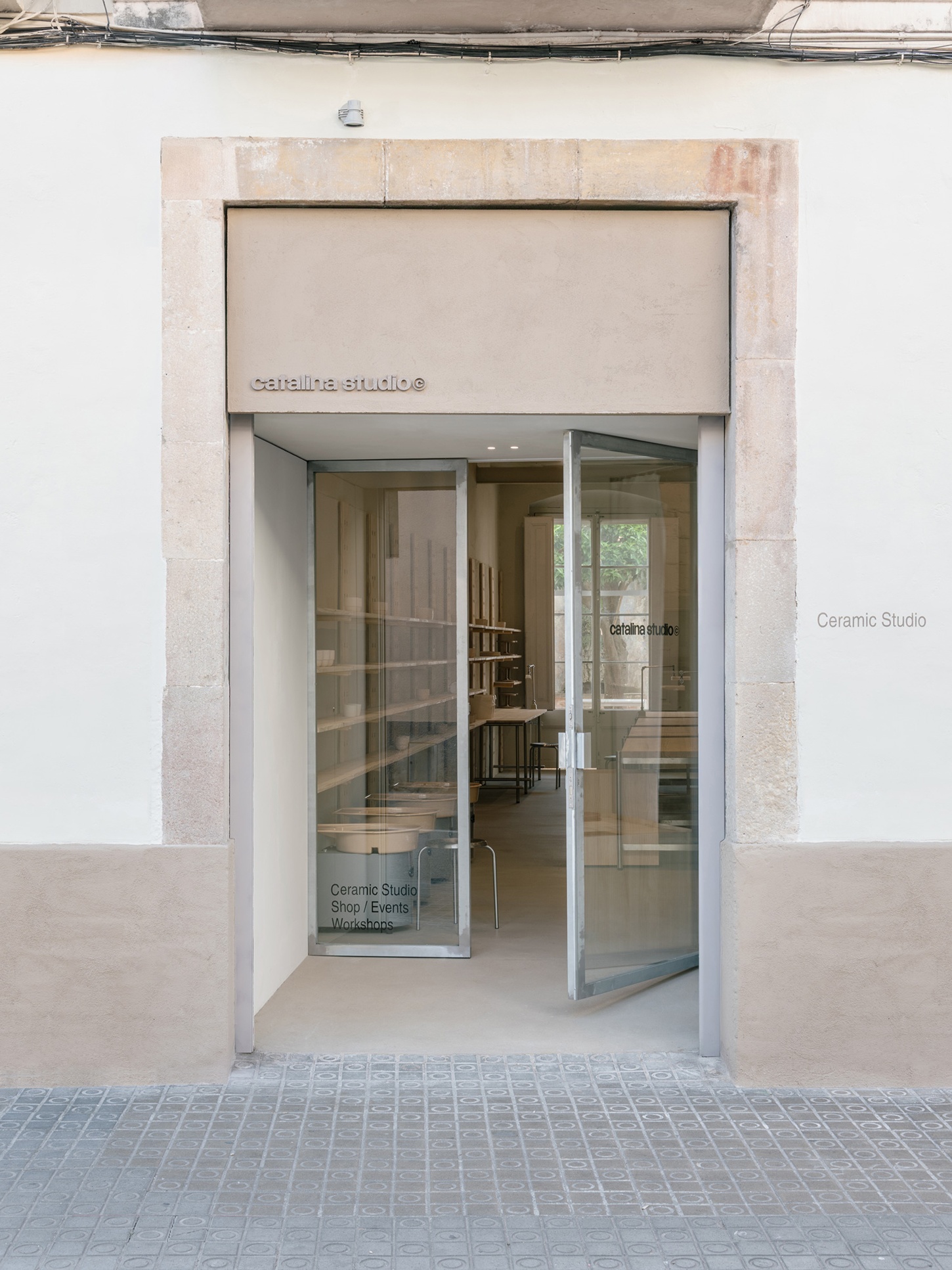 Catalina Studio by Correa Studio is a modular, tactile minimalist space for ceramic in Barcelona where form supports function and flow