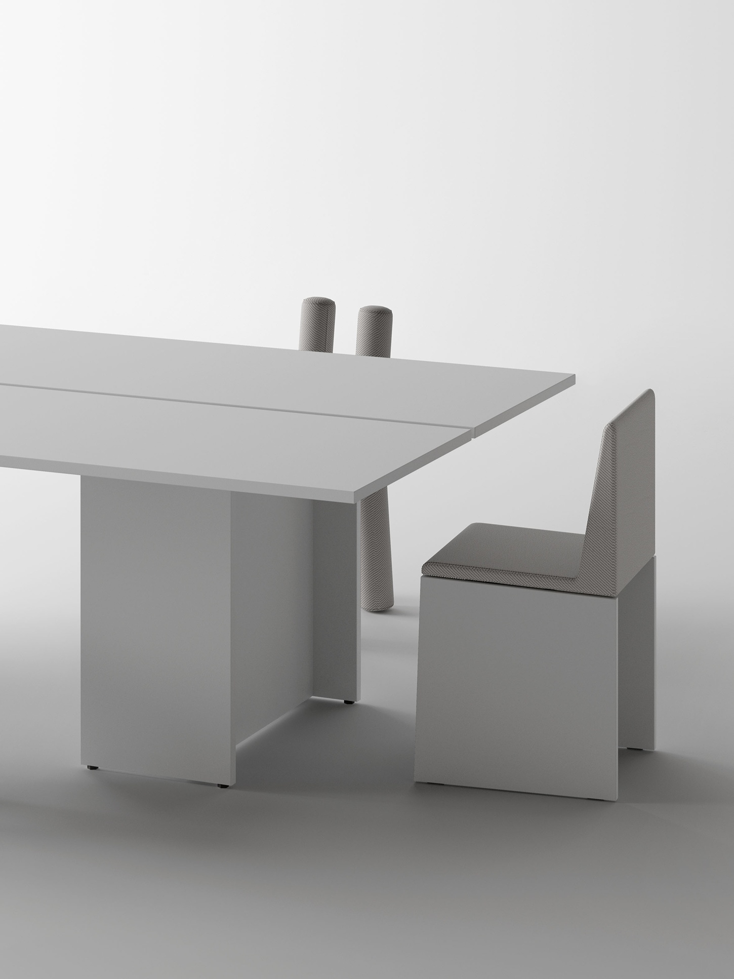 OHH by GUMPO — OHH presents a minimalist seating ensemble combining geometric precision with subtle material contrast.