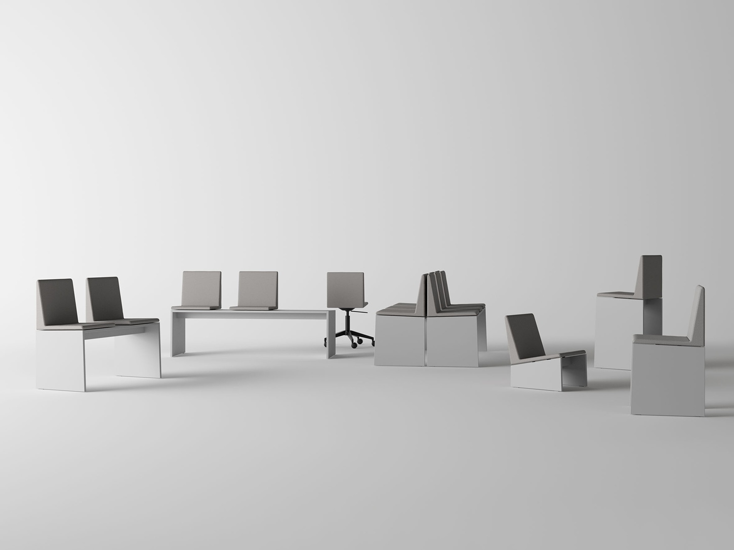 OHH Collection by Gumpo: Soft forms and clean lines meet quiet versatility in modular seating multifunctional design furniture