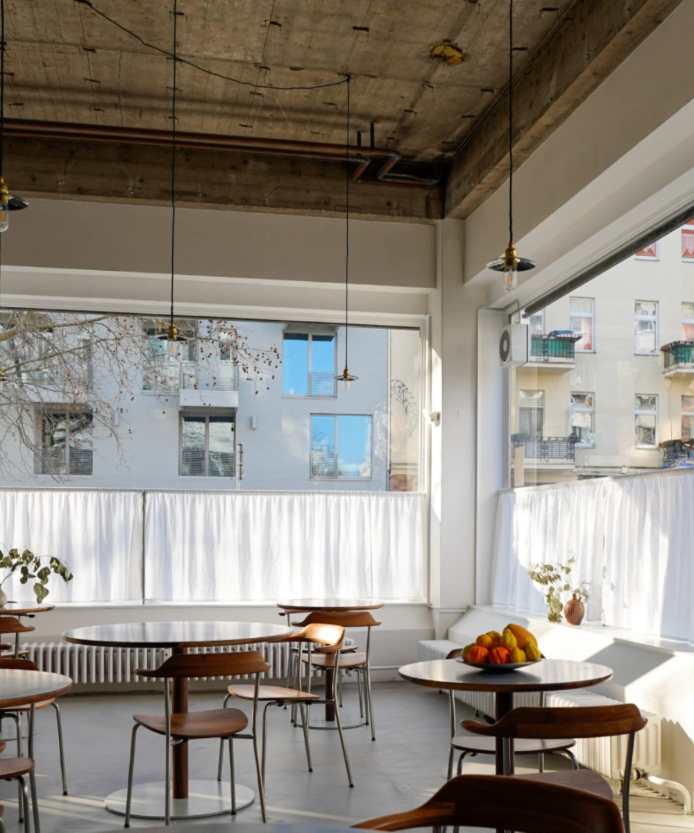 Julius in Berlin sets a quiet confidence in Wedding Cafe Restaurant Bistro Minimalist Japanese Style Raw Interior