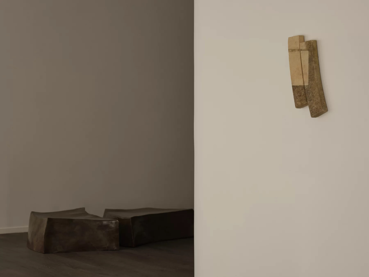 ‘Untitled’ by JAMESPLUMB & Garcé Dimofski at Francis Gallery — Two distinct sculptural interventions inhabit this gallery corner.
