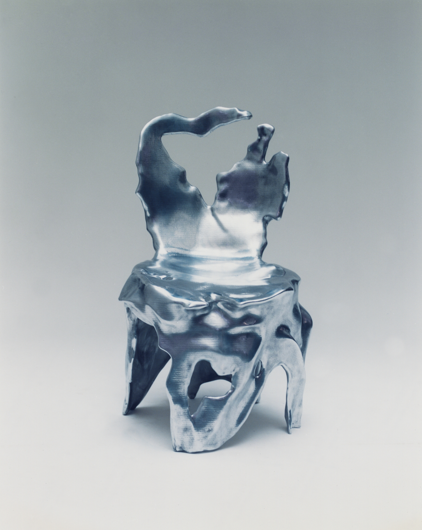 A chair by Osman Mercan AOD digital aluminium chair design colelctible