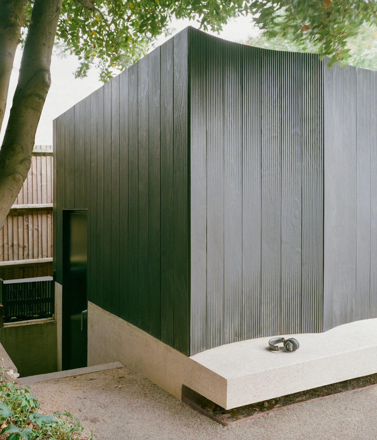 Shou Sugi Bangers by Unknown Works, minimalism, architecture, black, wood, sound