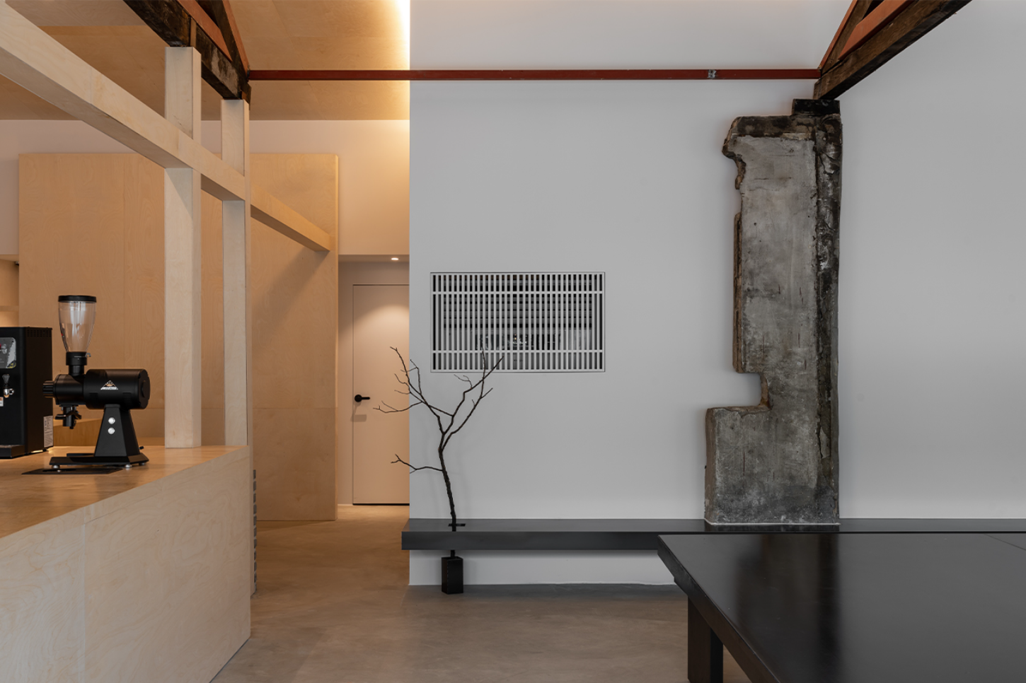 Mokki by GGJH, cafe, minimalism, steel, brick, renovation