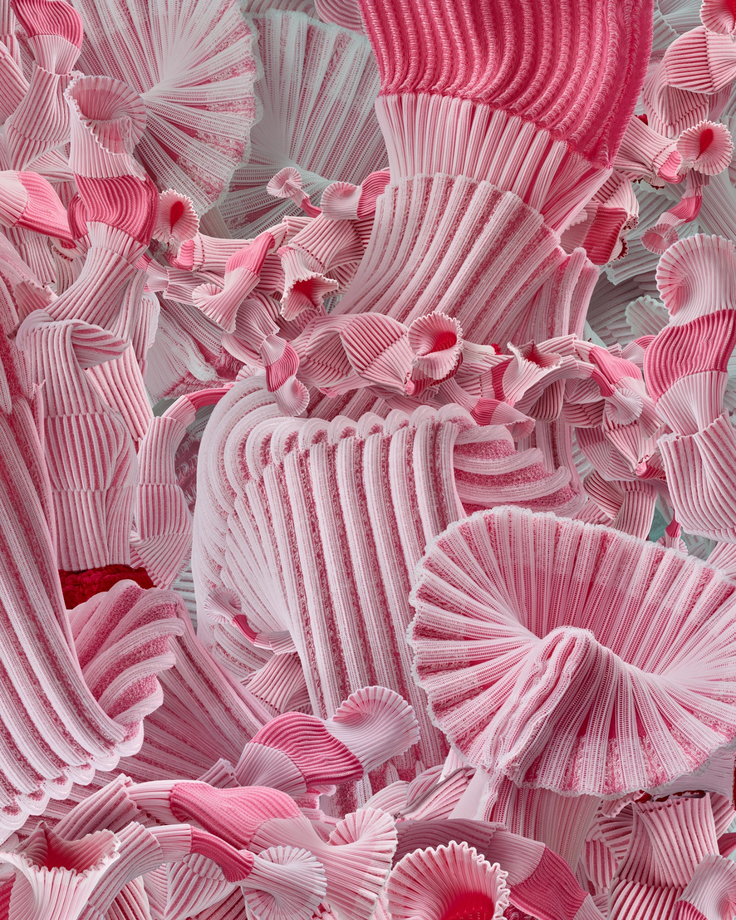 PINKDOM by Knit Pigment — PINKDOM explores pink's chromatic complexity through densely layered textile forms.