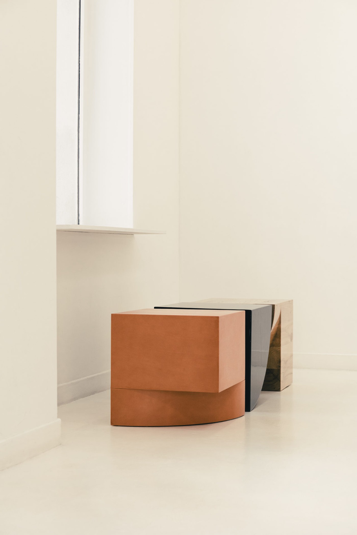 Furniture Edition for MANIERA by Bernard Dubois and Isaac Reina, artspace, furniture, leather, wood, design