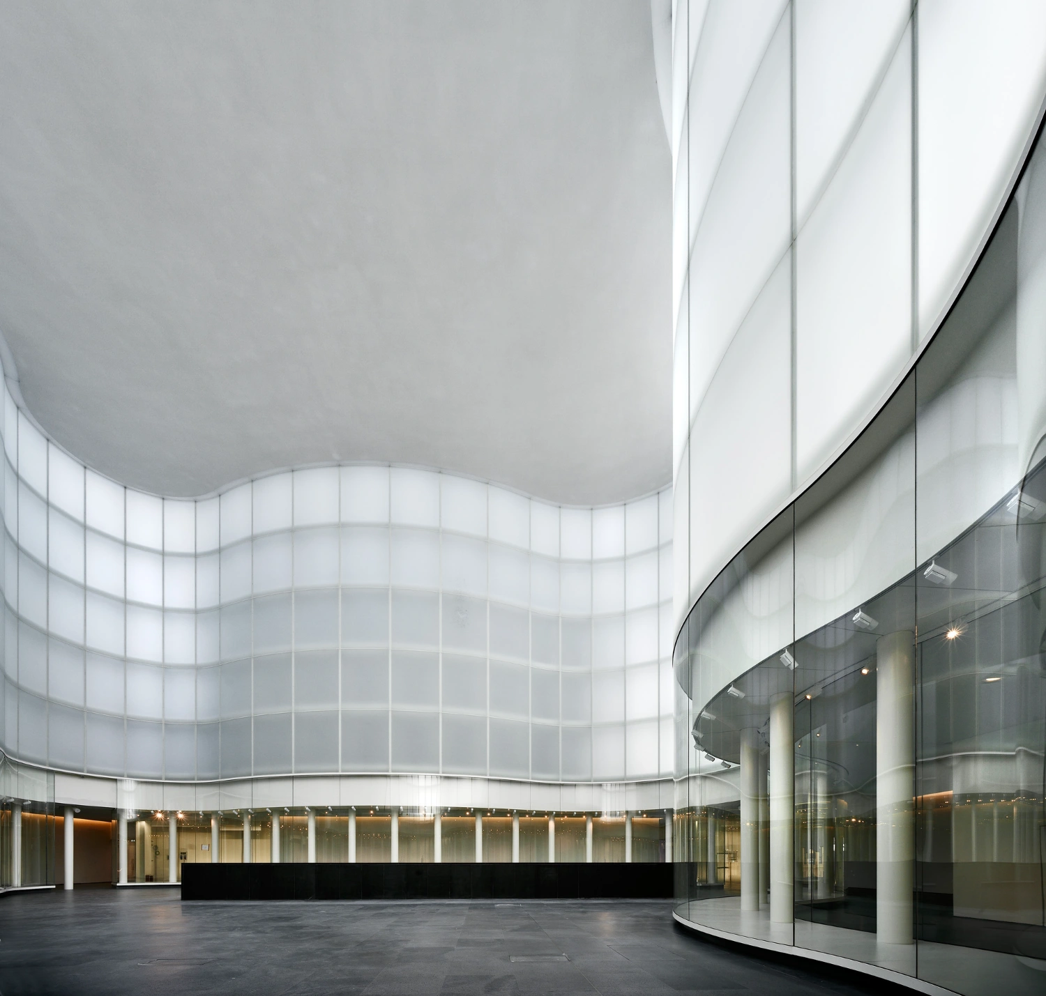 MUDEC (Museum of Cultures) by David Chipperfield, minimalism, architecture, museum, interiors, Industrial