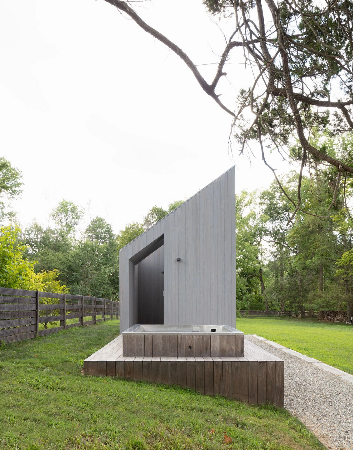 Spa Shed by Worrell Yeung, architecture, minimalism, wellness, grey, wood