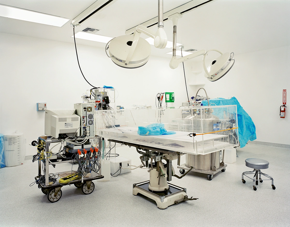 The Prospect of Immortality by Murray Ballard — A surgical operating room equipped for cryopreservation procedures.