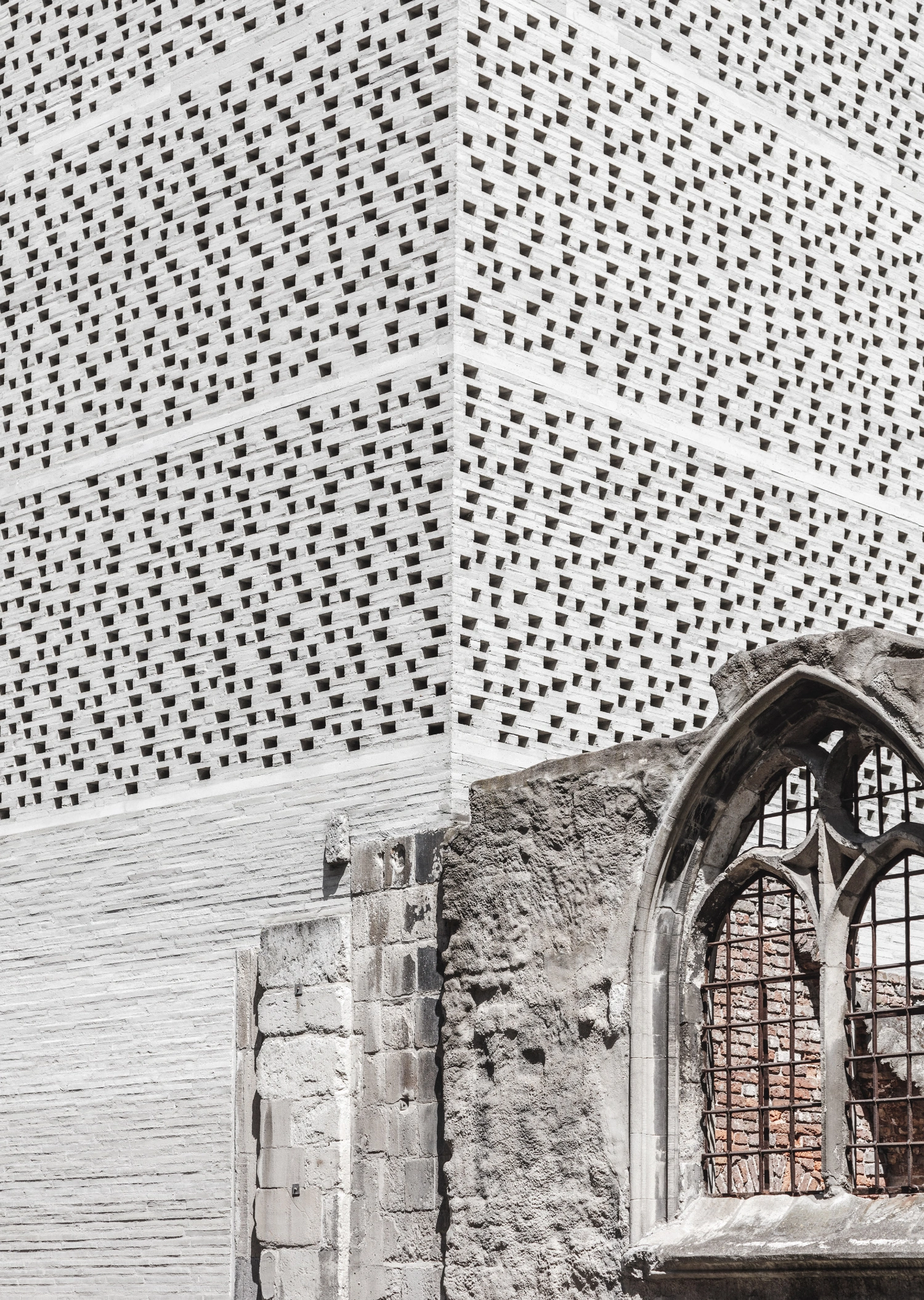 Kolumba Museum by Peter Zumthor captured by Rasmus Hjortshøj, architecture, museum, exhibition, artspace, grey
