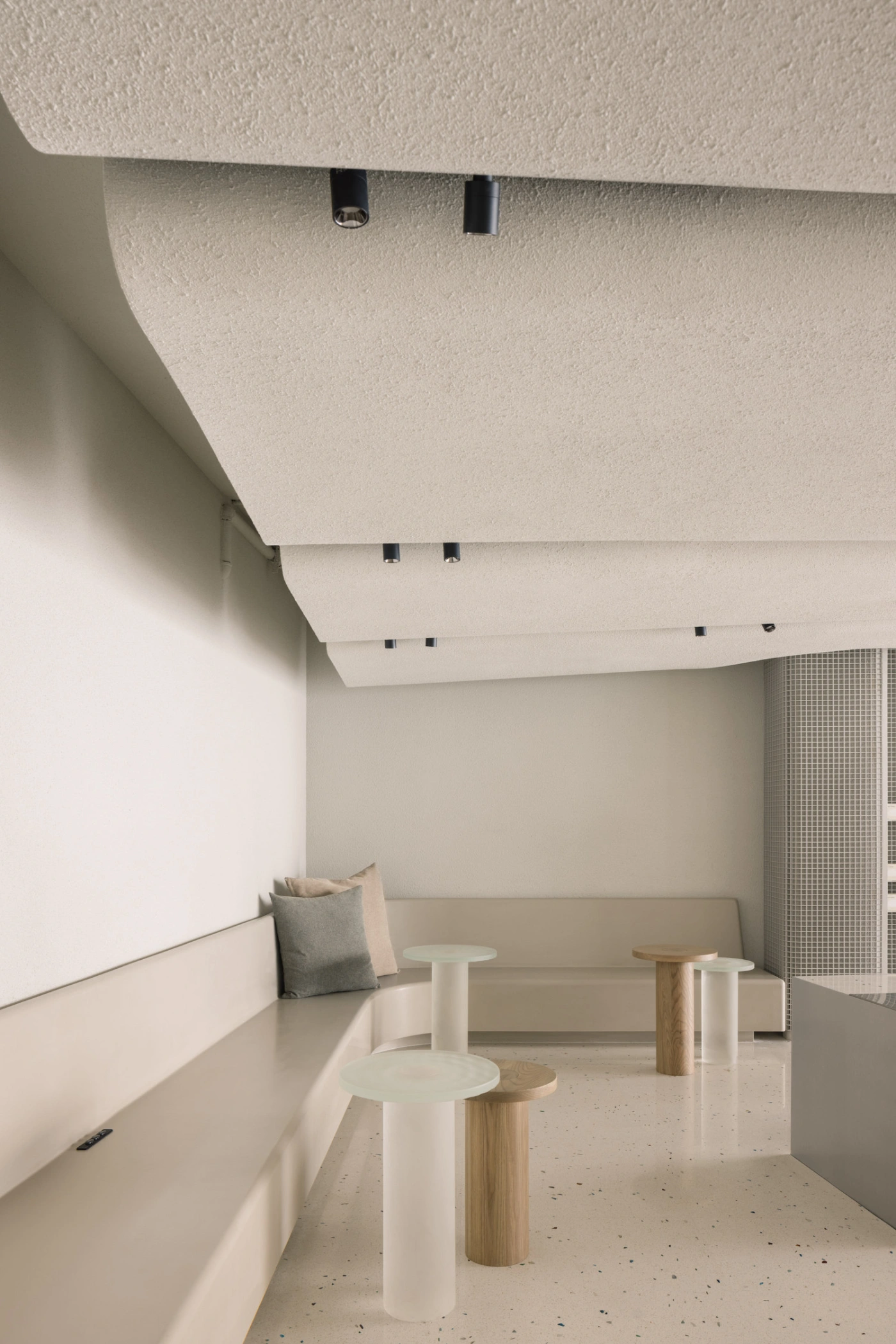 Fishtank by Office AIO, cafe, china, interiors, minimalism, grey