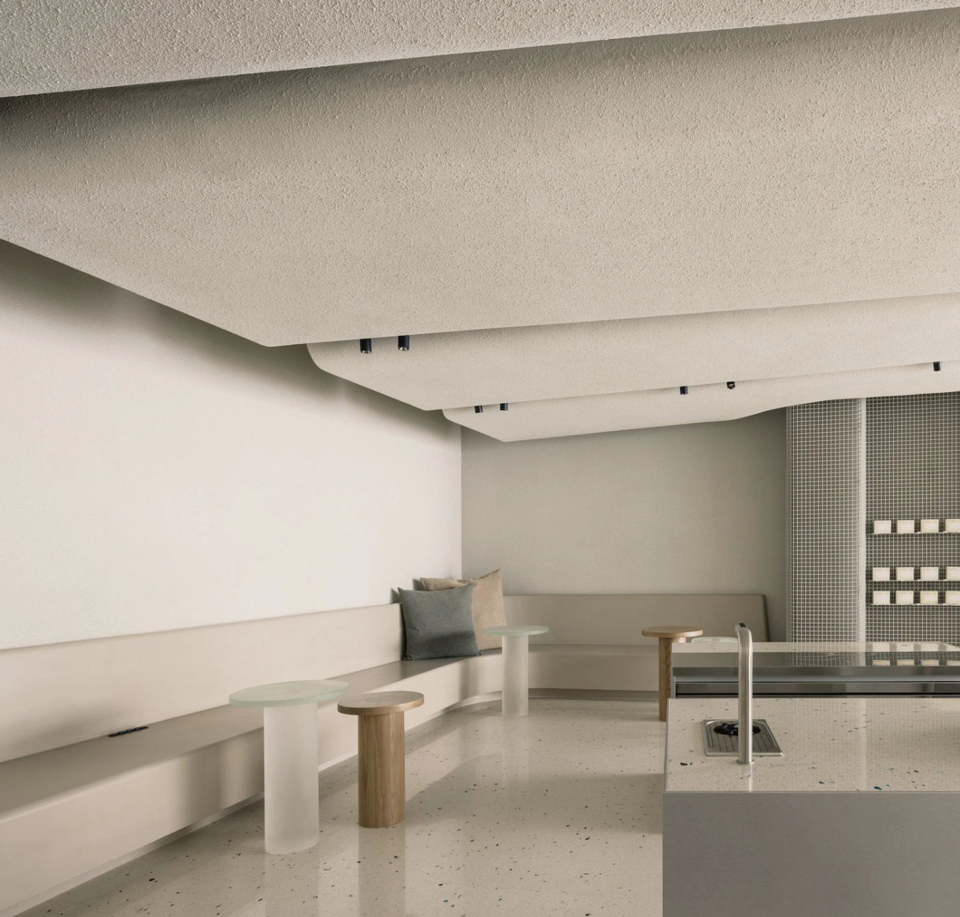 Fishtank by Office AIO, cafe, china, interiors, minimalism, grey