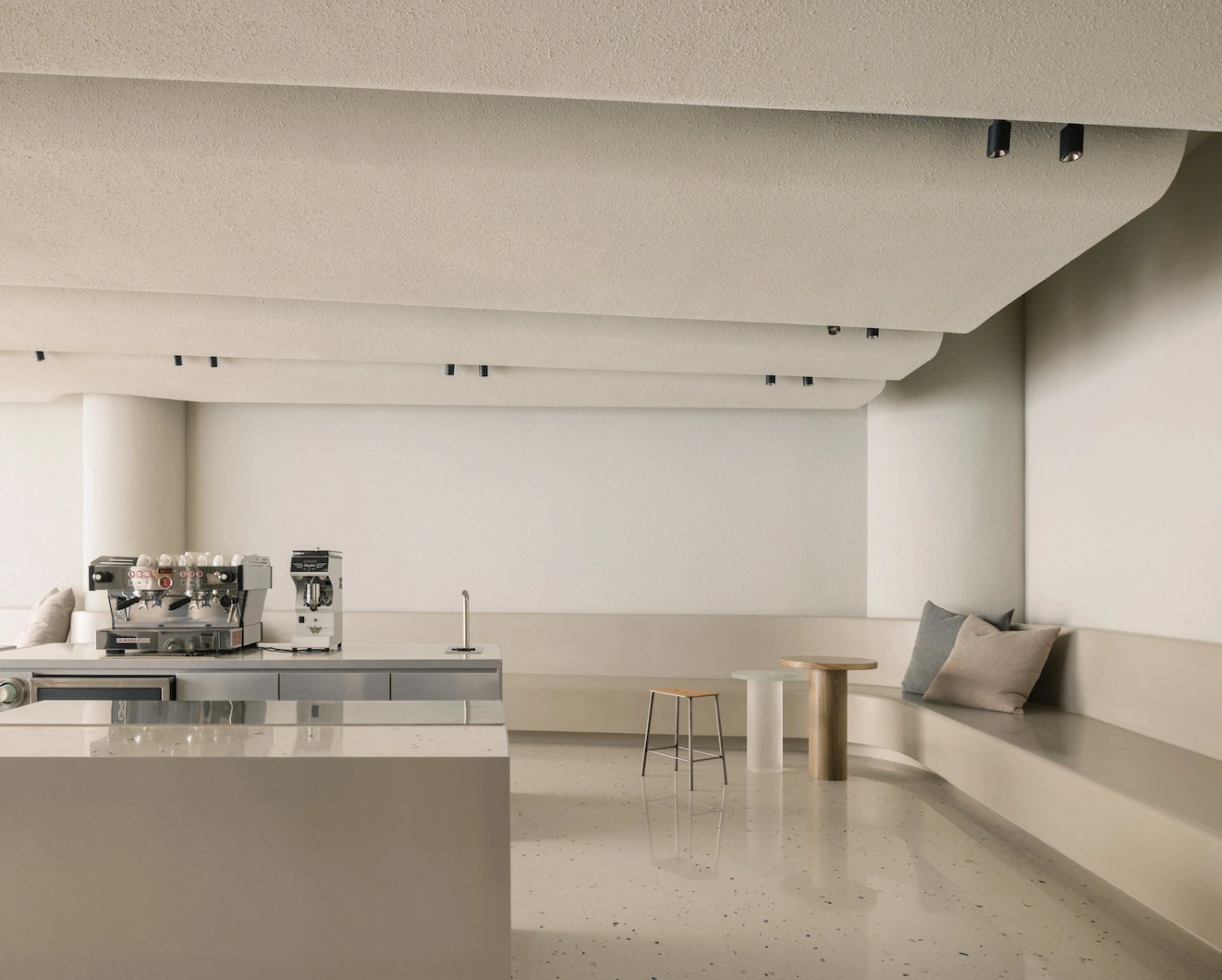 Fishtank by Office AIO, cafe, china, interiors, minimalism, grey