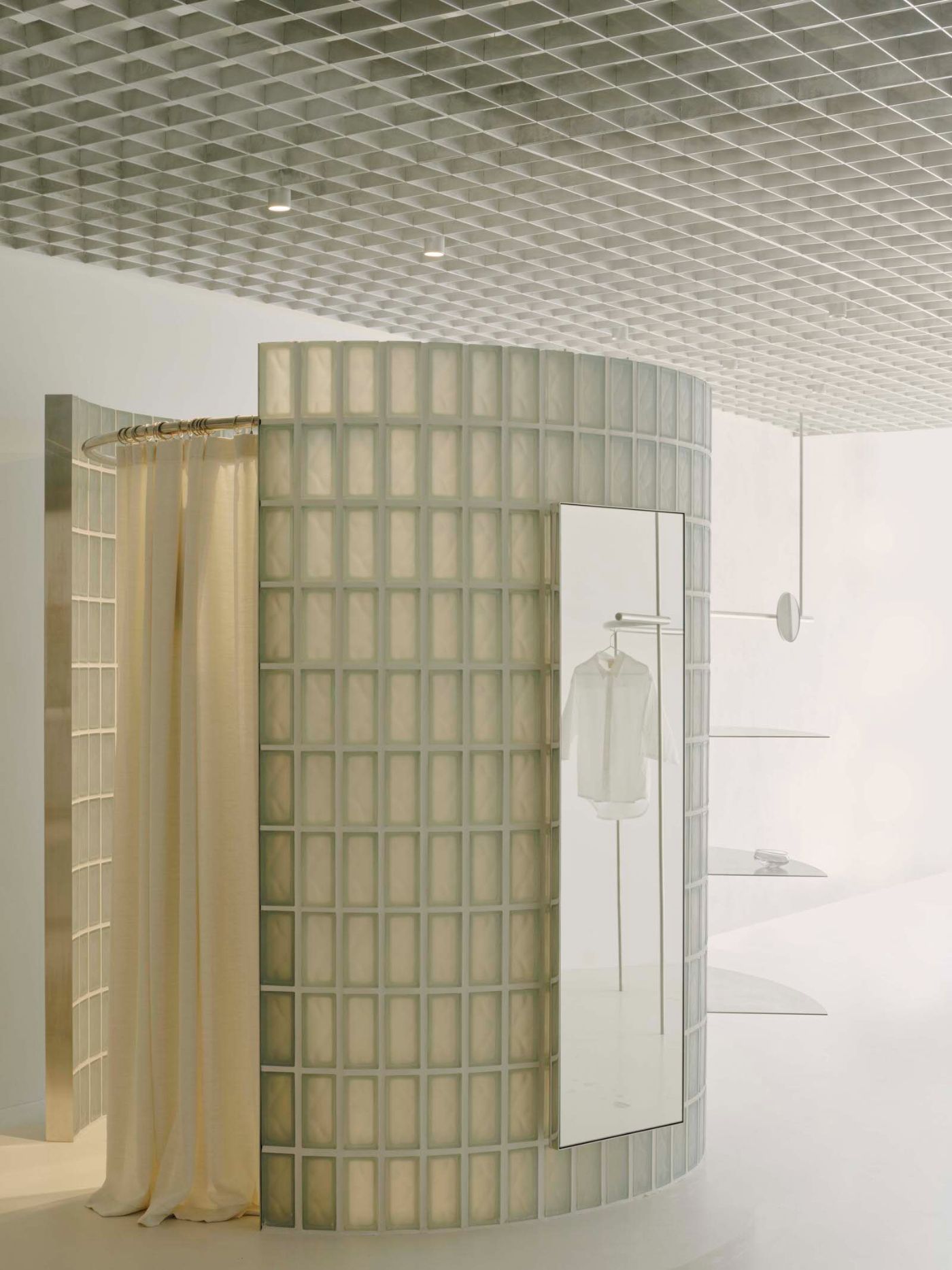 Deiji Studios Store by Pattern Studio, stone, concrete, interiors, public