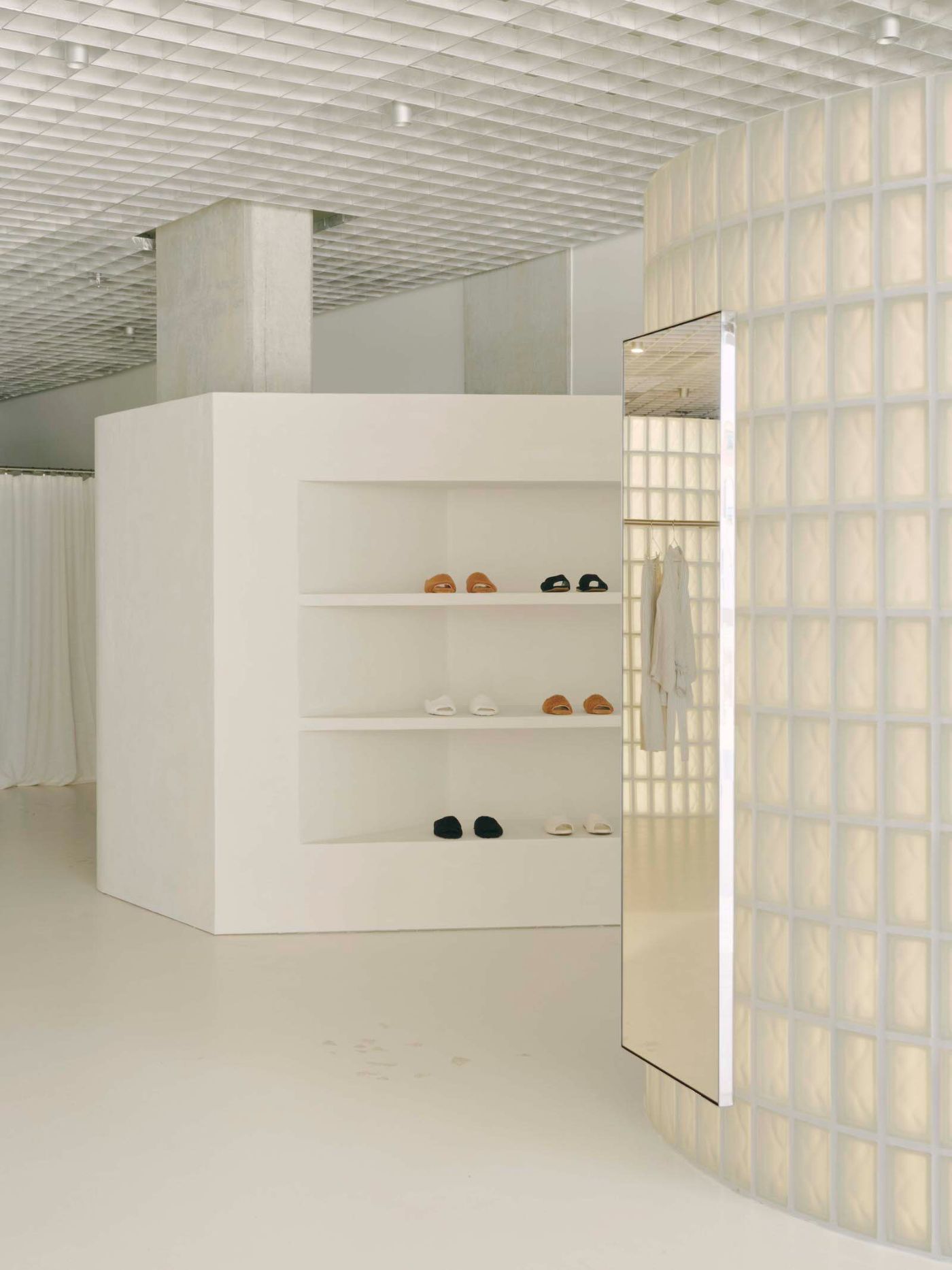 Deiji Studios Store by Pattern Studio, stone, concrete, interiors, public