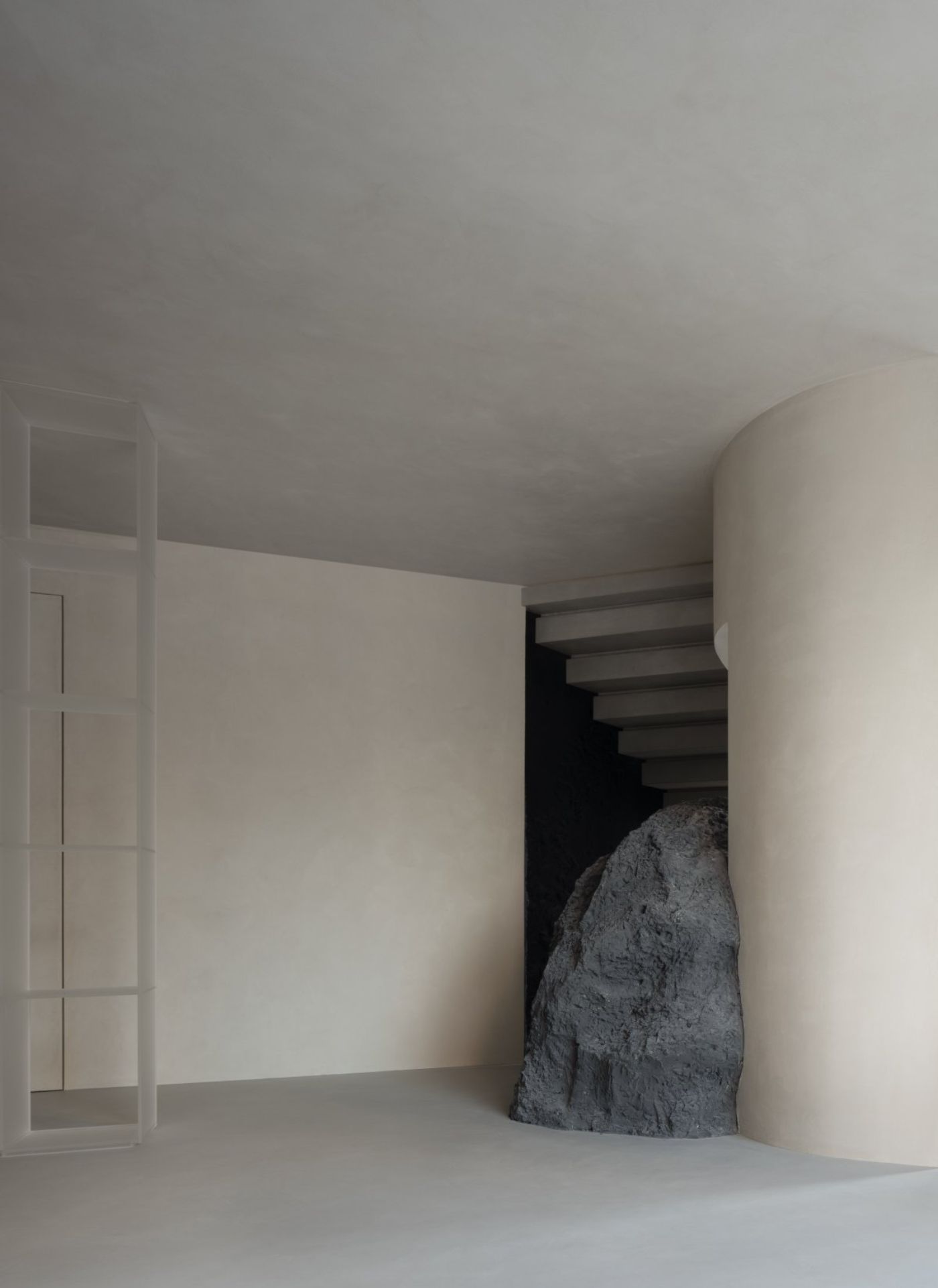 Novacolor Store by LICO Design — A passage within the Novacolor Store interior reveals a deliberate collision of materials and surfaces.