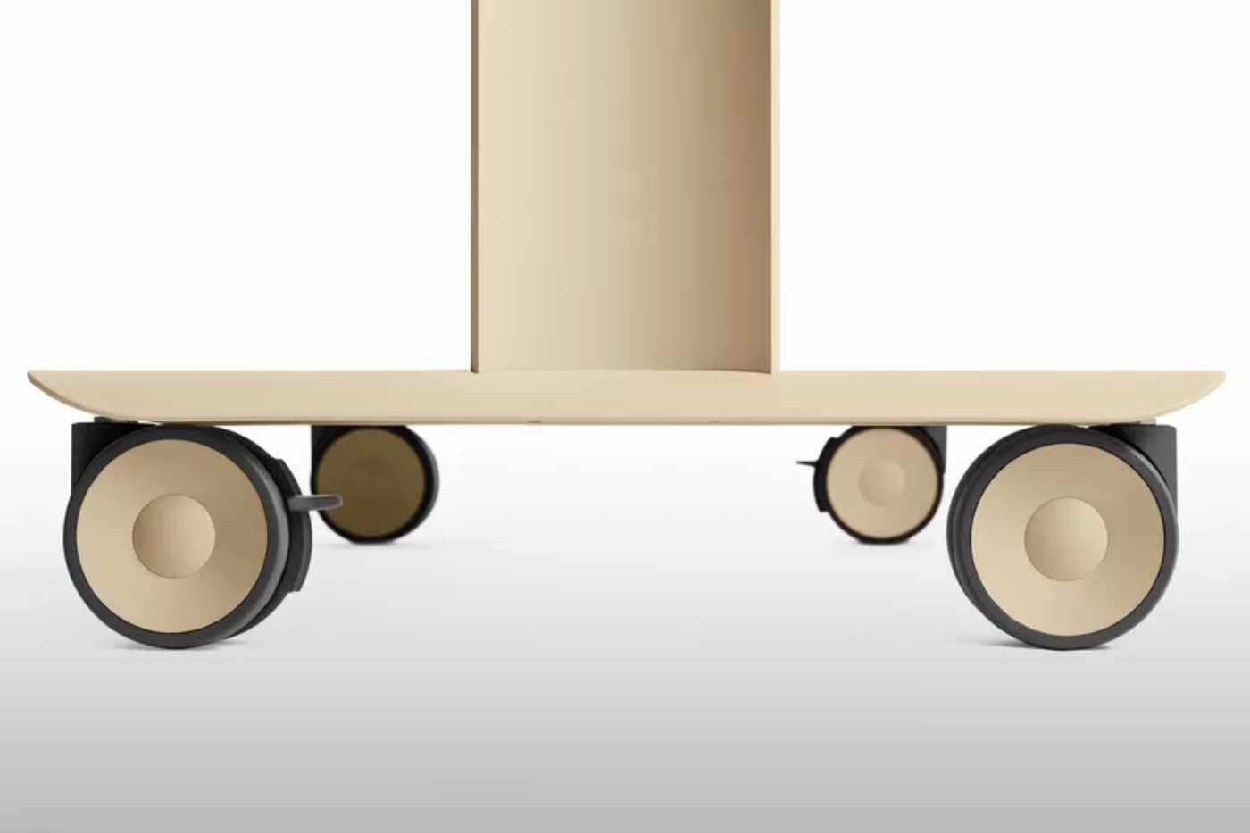 Abstracta Agile by Studio Stockholm by Studio Stockholm for Abstracta — Studio Stockholm's mobile acoustic screen system demonstrated in frontal view, emphasizing the castored base assembly.