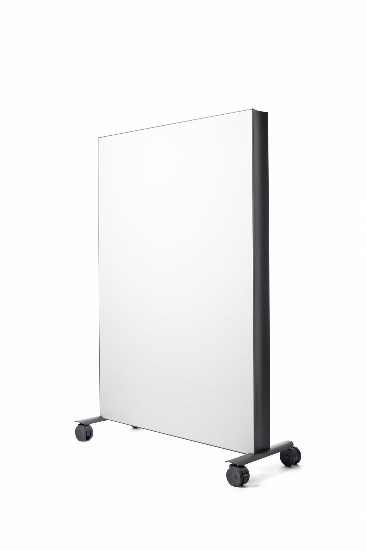 Abstracta Agile by Studio Stockholm by Studio Stockholm for Abstracta — Abstracta Agile mobile acoustic screen, photographed in three-quarter view to emphasize its dual-material construction.