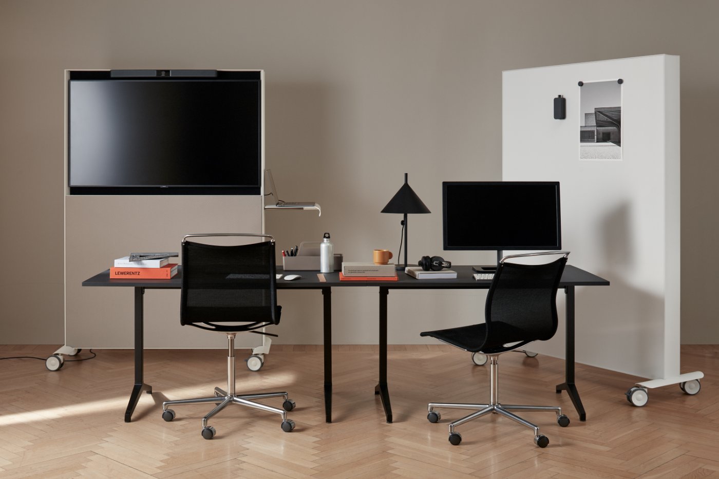 Abstracta Agile by Studio Stockholm by Studio Stockholm for Abstracta — Abstracta Agile modular office system configured as a dual-workspace arrangement.