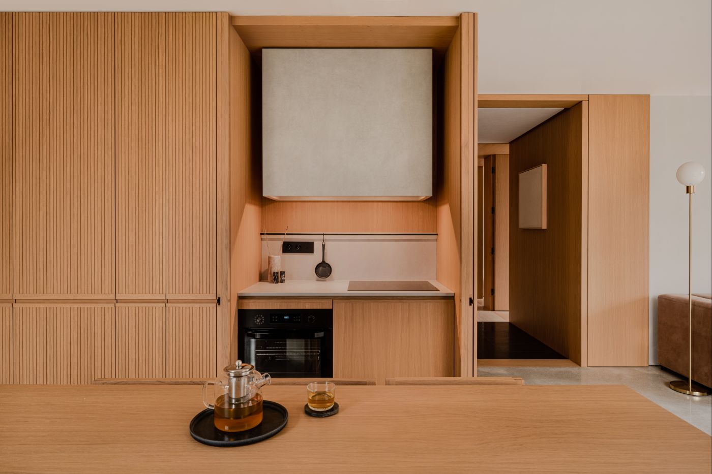 Hideaway Home by ACOS, interiors, apartment, wood, craft, brass