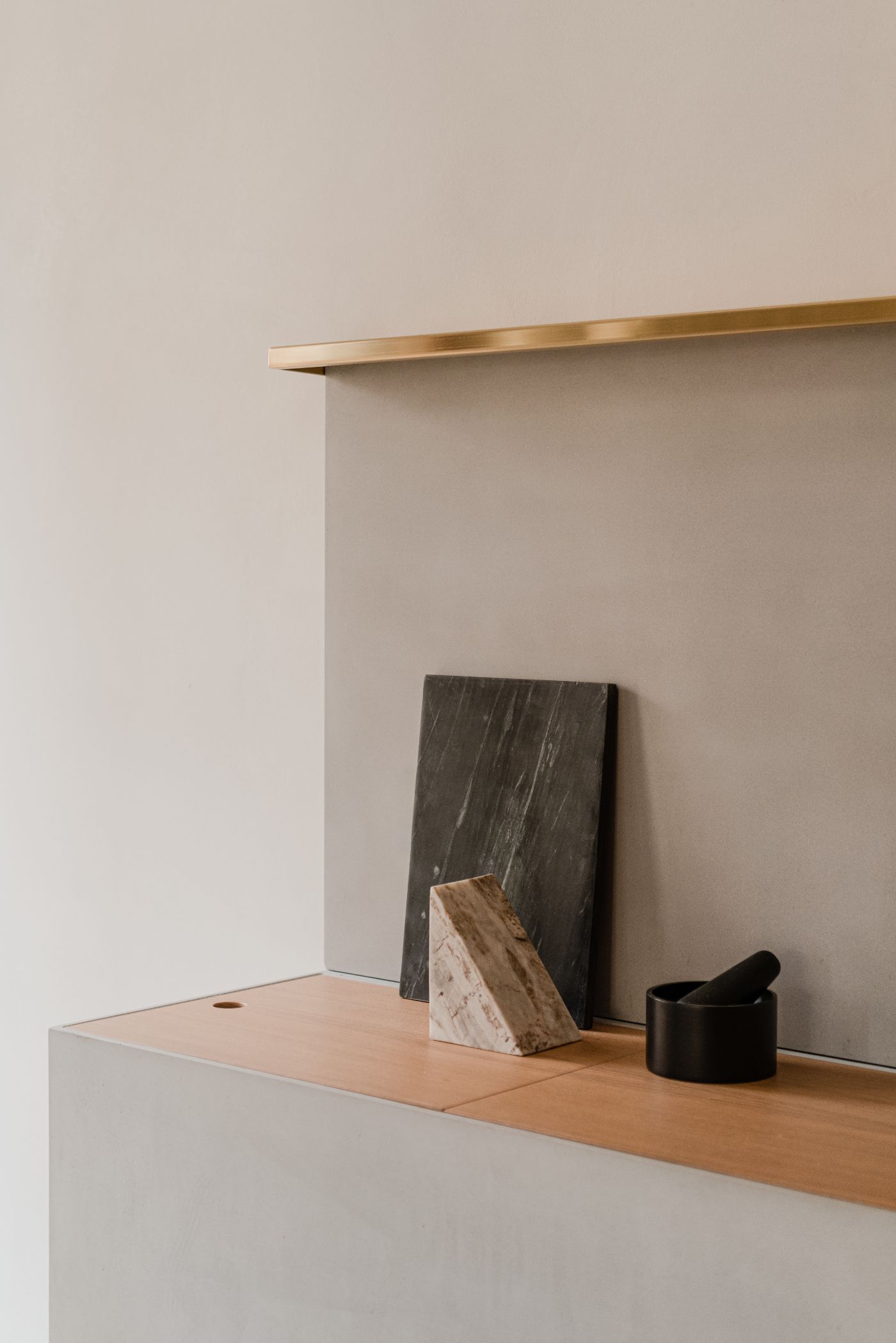 Hideaway Home by ACOS, interiors, apartment, wood, craft, brass