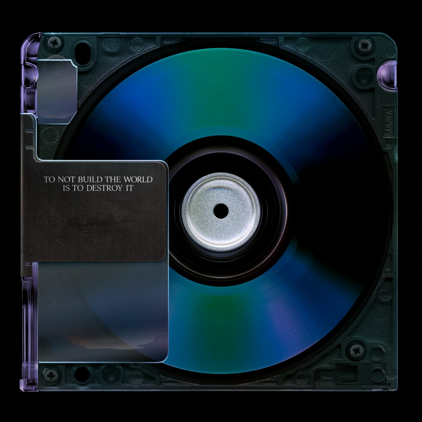Tomb Series by David Rudnick — A digitally rendered optical disc in its black polycarbonate jewel case, centered against a pure black void.