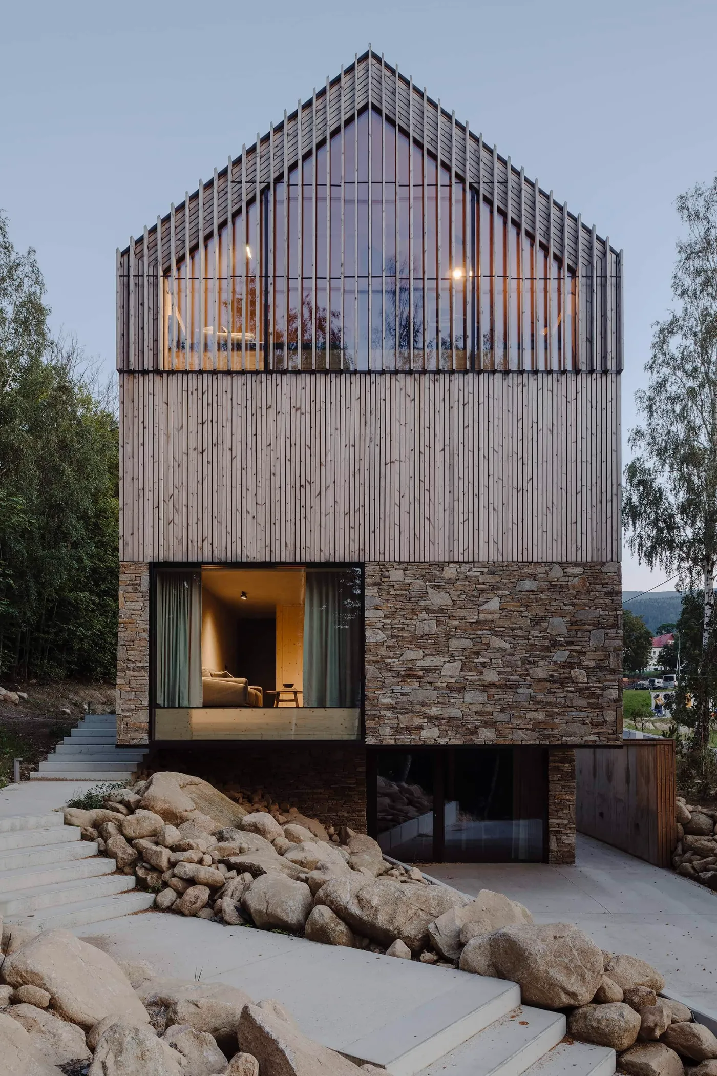 wilcza for/rest by DE.MATERIA, holiday-house, architecture, interiors, wood, stone