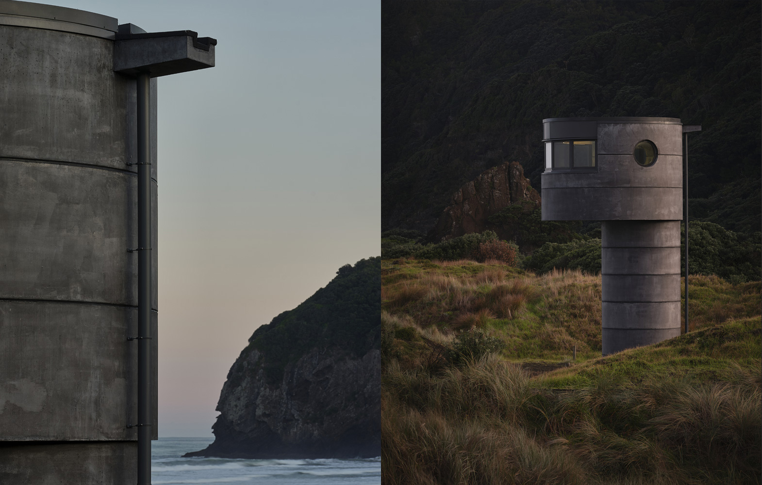 Te Pae by Crosson Architects, concrete, black, architecture, landscape