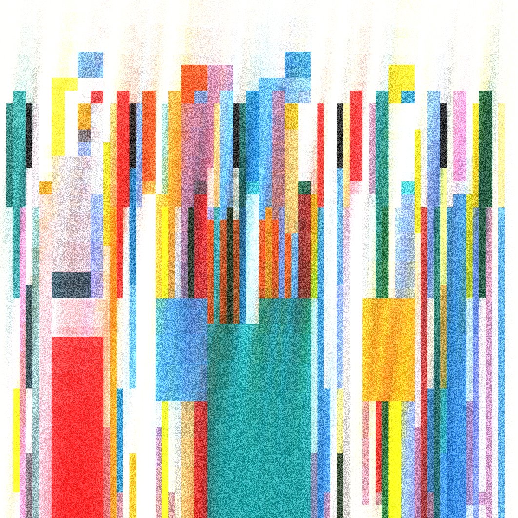 contrapuntos by Marcelo Soria-Rodríguez — Marcelo Soria-Rodríguez's digital composition visualizes musical counterpoint through layered color bands.