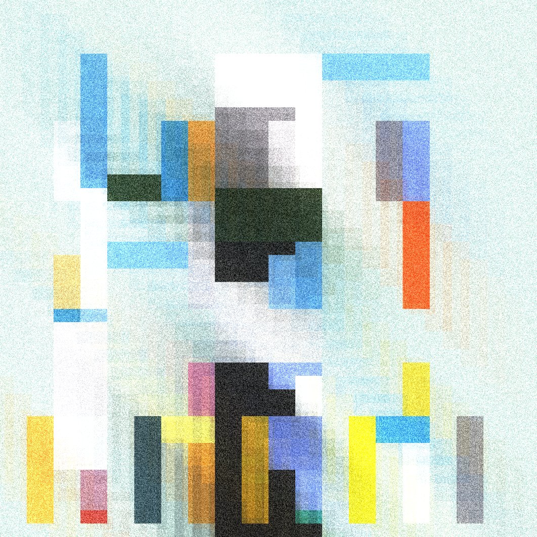 contrapuntos by Marcelo Soria-Rodríguez — Contrapuntos visualizes musical counterpoint through layered color bands that shift between monolithic rectangular blocks and progressively fragmented...