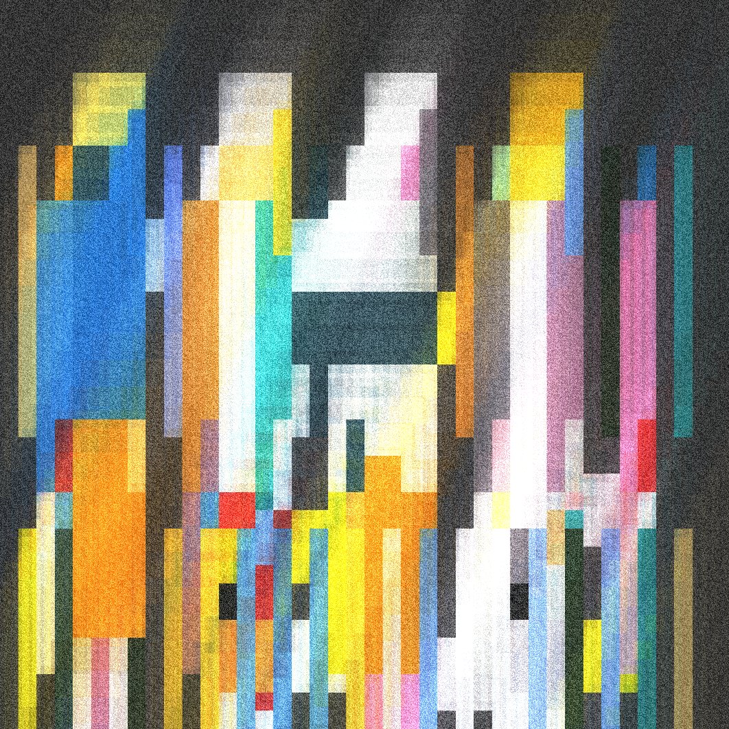 contrapuntos by Marcelo Soria-Rodríguez — This digital rendering visualizes counterpoint through color stratification and rhythmic variation.