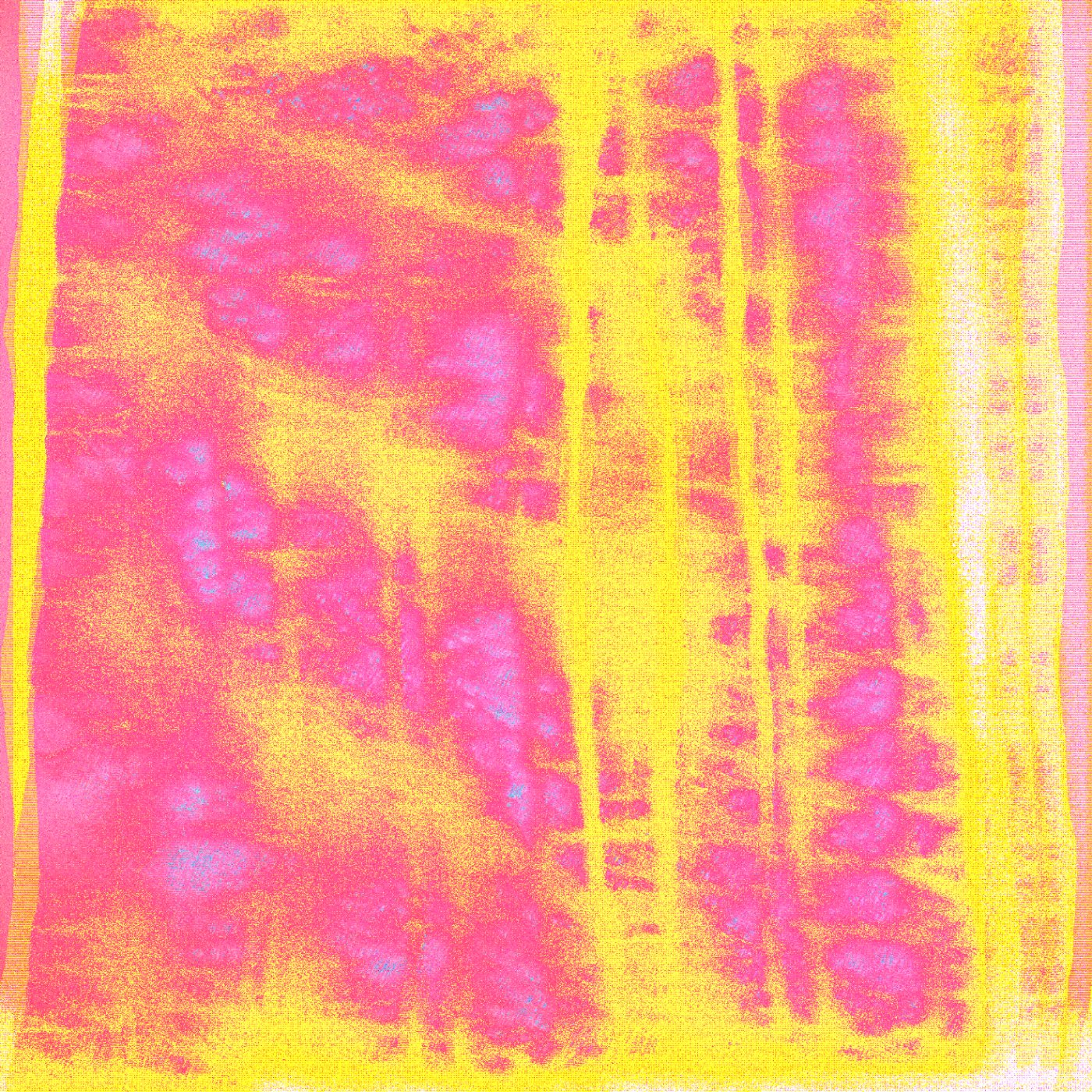Mythic Latent Glitches by Ivona Tau — Ivona Tau's digital composition presents a radical color inversion from the project's typical palette.