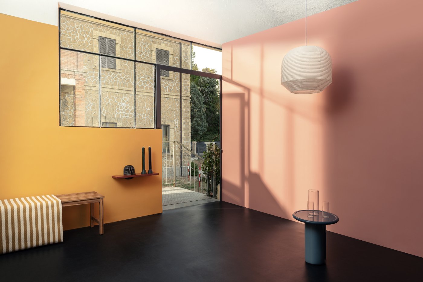 Tarkett Lino collection styled by EBO, exhibition, installation, interiors, colors, sustainable