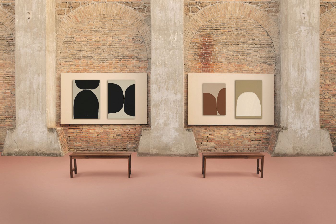 Tarkett Lino collection styled by EBO, exhibition, installation, interiors, colors, sustainable