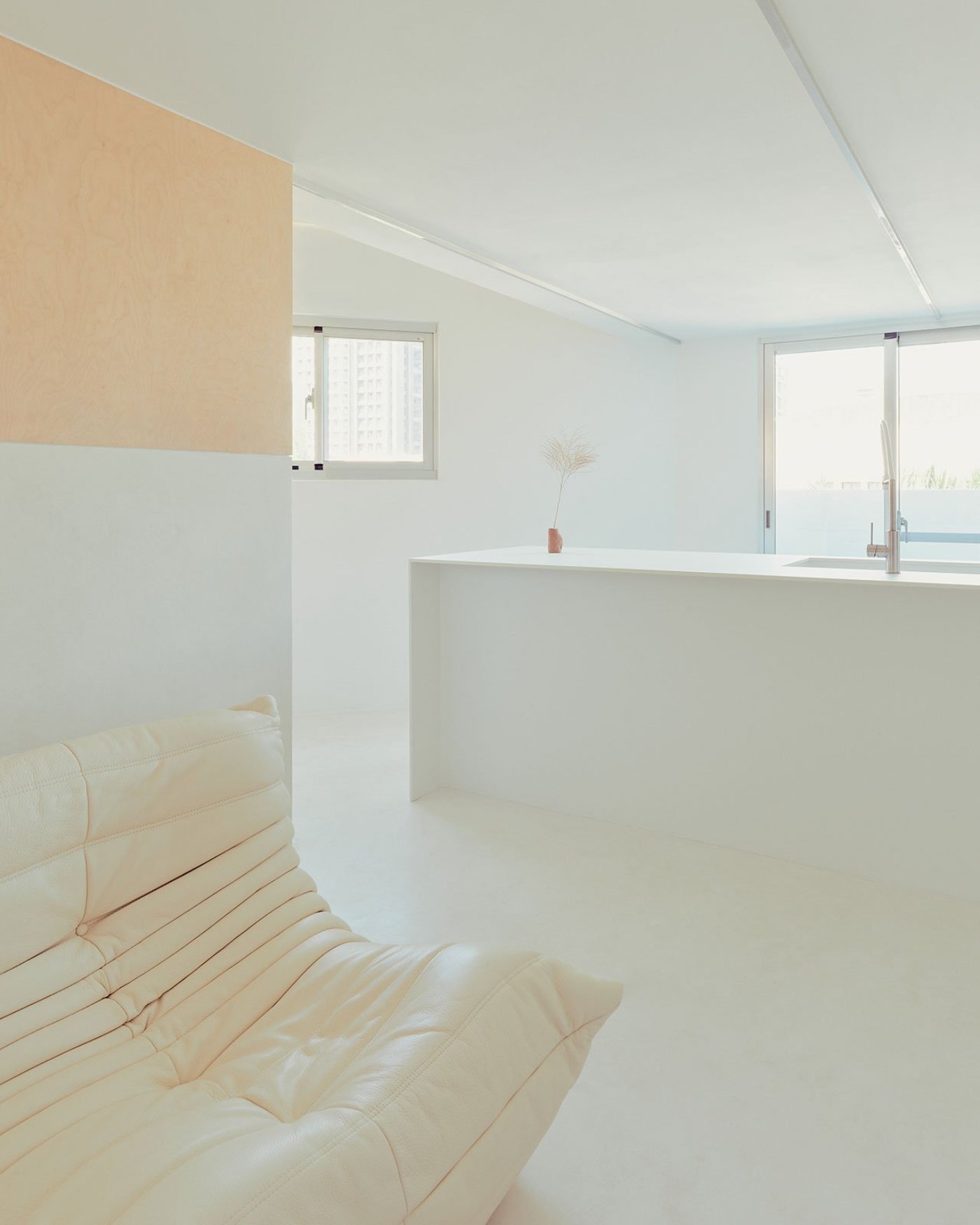 Apartment by 2 Books Design Studio, studio, interiors, white, minimalism, plywood