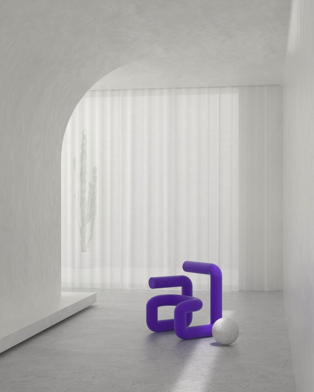 Selected 3D works by Stefano Giacomello, 3D, interiors, design, minimalism, furniture