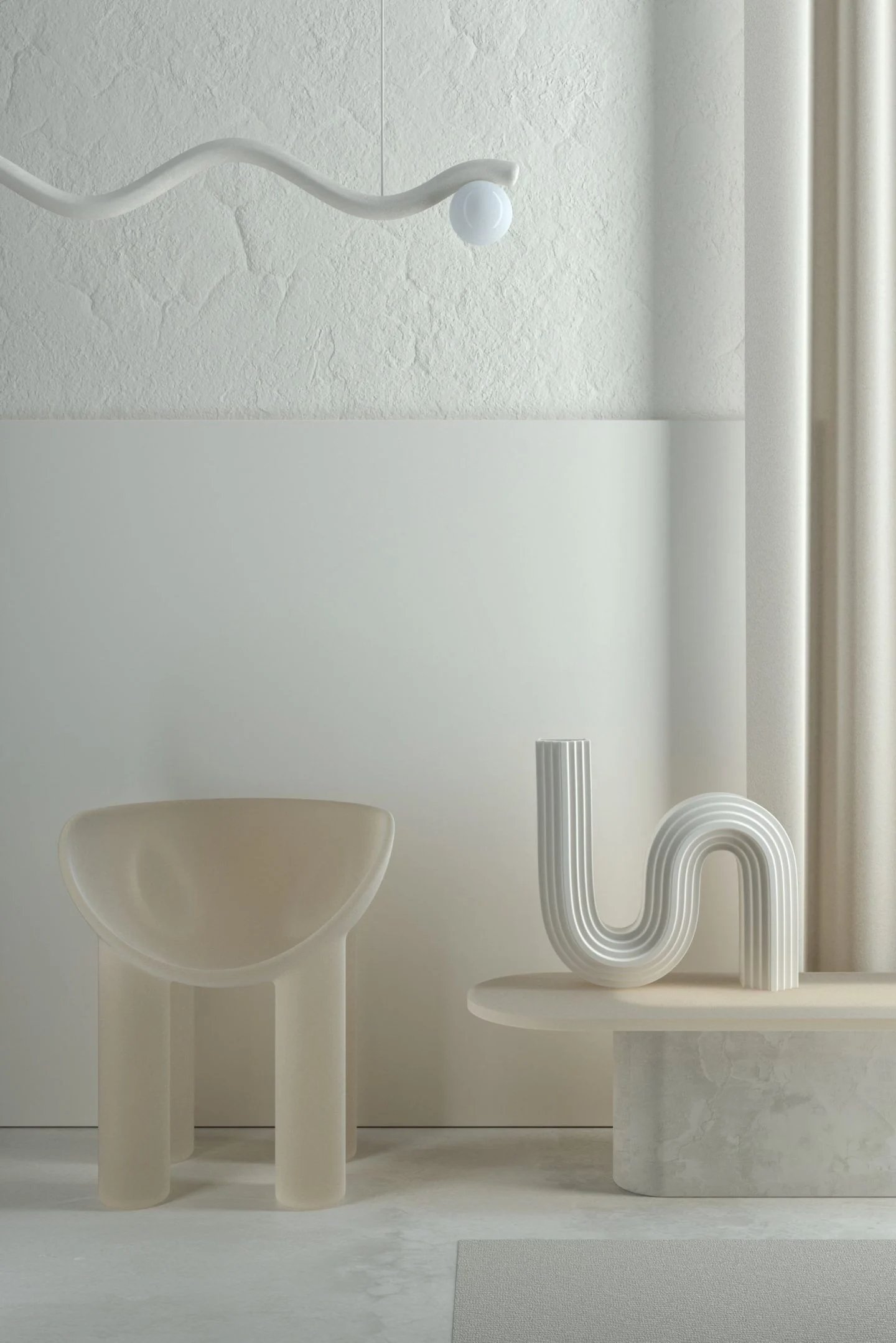 Selected 3D works by Stefano Giacomello, 3D, interiors, design, minimalism, furniture