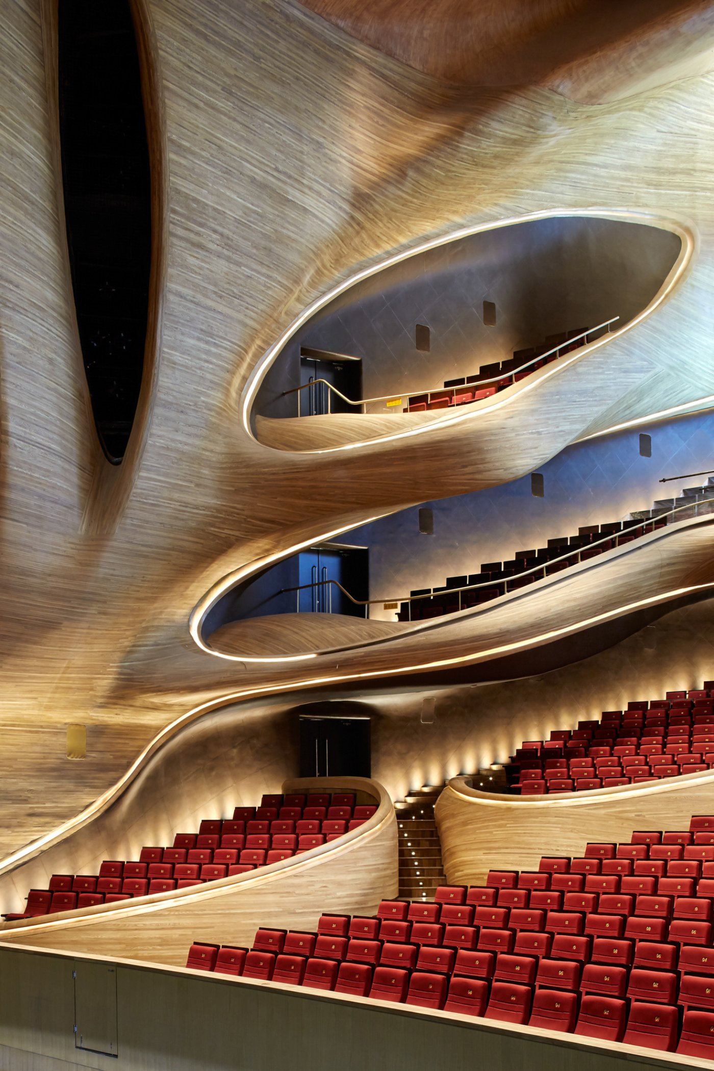 Harbin Opera House by MAD Architects, public, architecture, interiors, wood, 3D