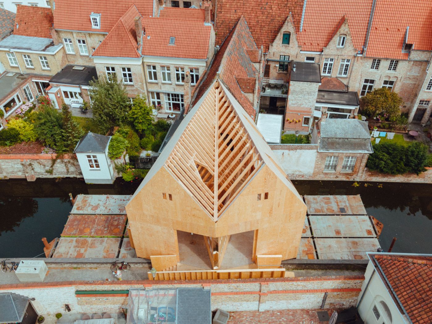 Brugge Diptych by Jon Lott, wood, installation, art, craft