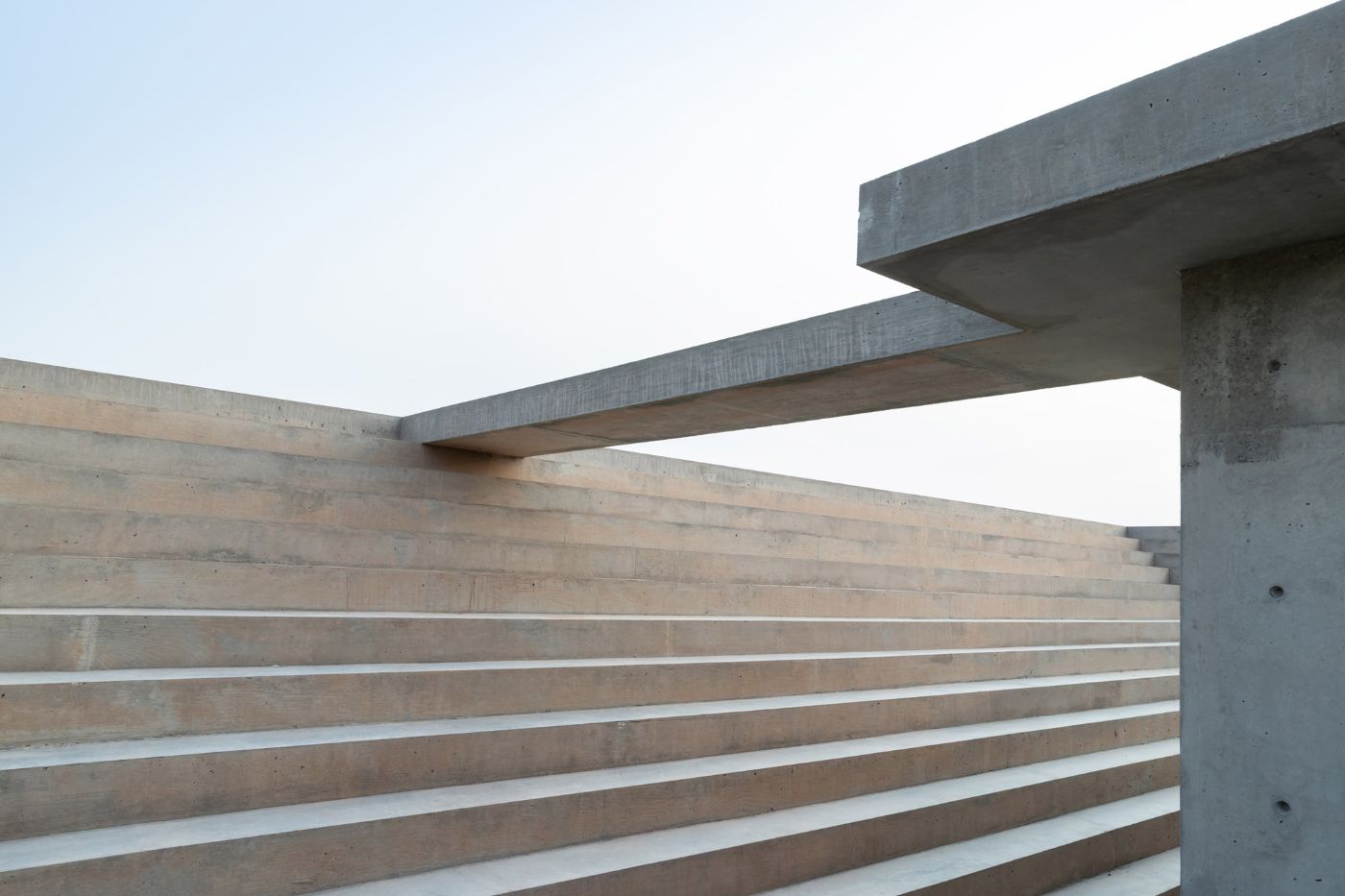 McNeal 020 Pavilion by Atelier David Telerman — A low-angle view of the McNeal 020 Pavilion reveals the structural system's geometric precision.
