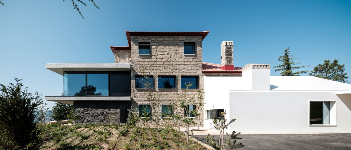 Casa de São Lourenço by P-06 Atelier and Site Specific by P-06, Site Specific, Rogério de Azevedo — Casa de São Lourenço presents a hybrid elevation combining preservation and contemporary intervention.
