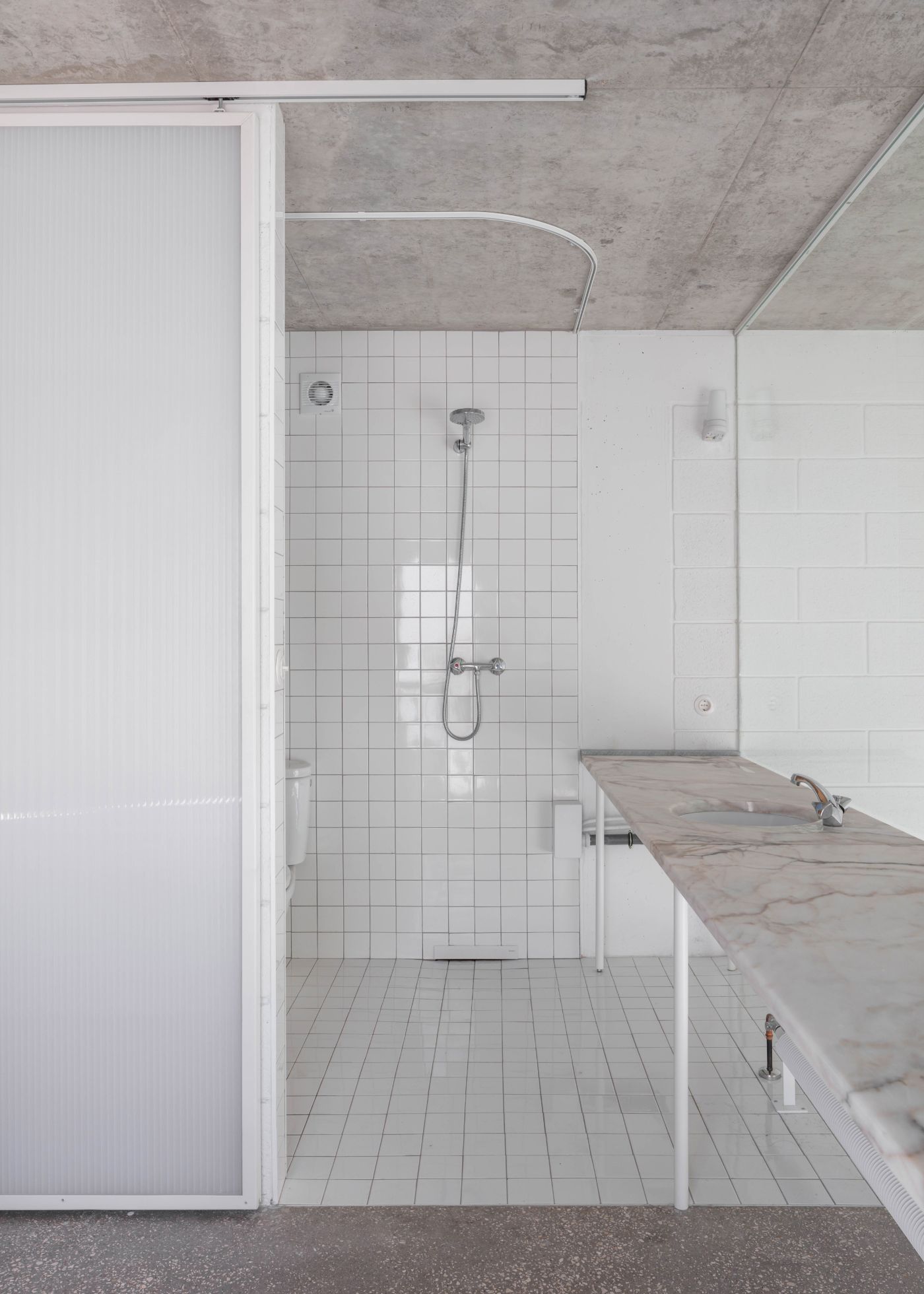 Dodged House by Leopold Banchini and Daniel Zamarbide, marble, stone, glass, interiors, familyhouse
