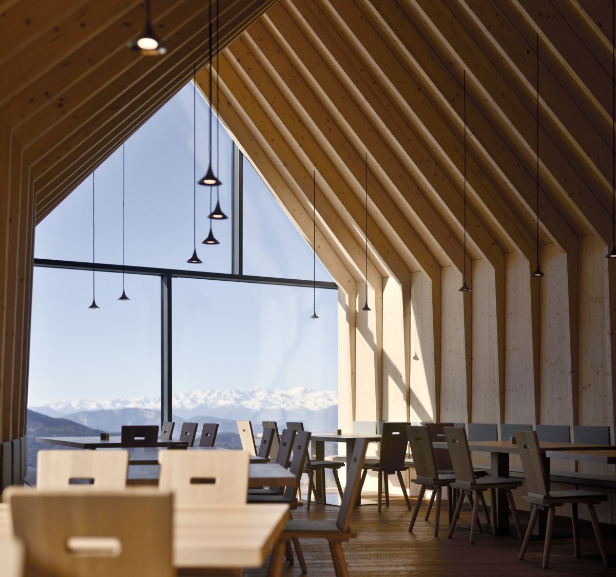 Oberholz Mountain Hut by Peter Pichler & Pavol Mikolajcak, mountain, architecture, wood, nature, restaurant