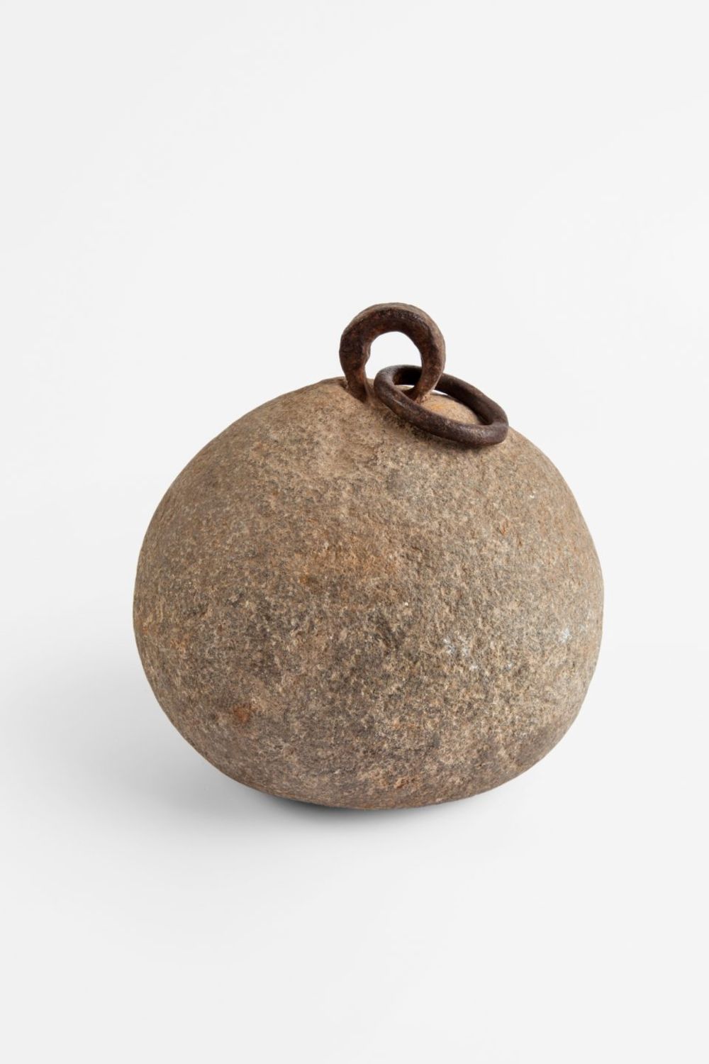 Watering My Horse by Xiaoxiao Xu — A spherical stone weight, likely Ming dynasty or earlier, photographed in isolation against a neutral ground.