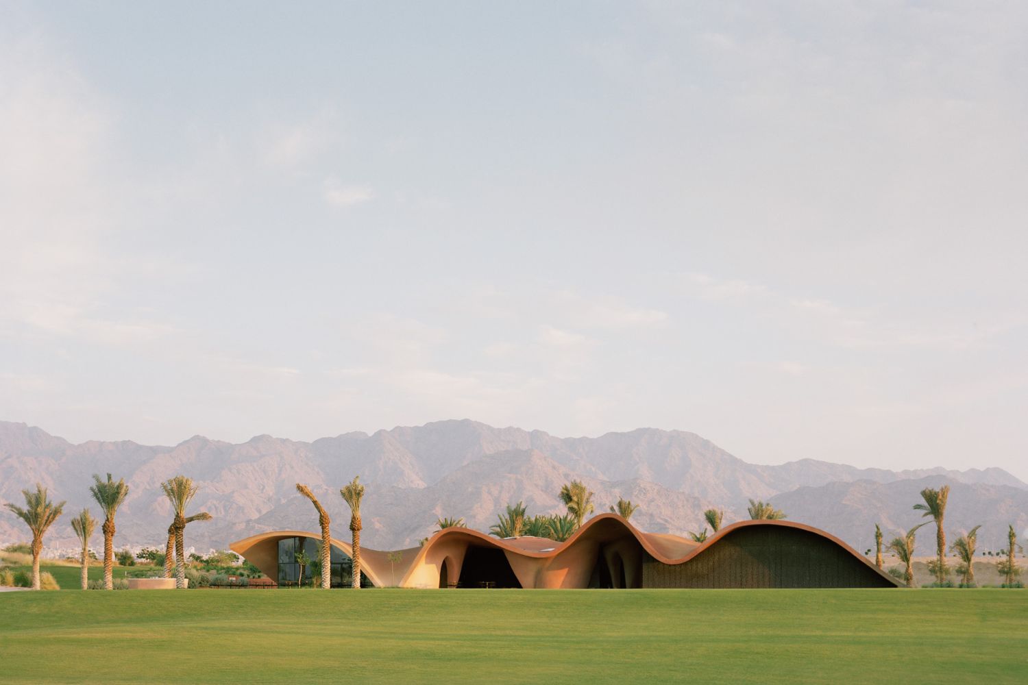 Ayla Golfclub by Oppenheim Architecture, concrete, organic, architecture, mountain, landscape